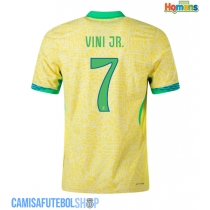 Camisa de time de futebol Brasil Vinicius Junior #7 Replicas 1º Equipamento Copa America 2024 Manga Curta